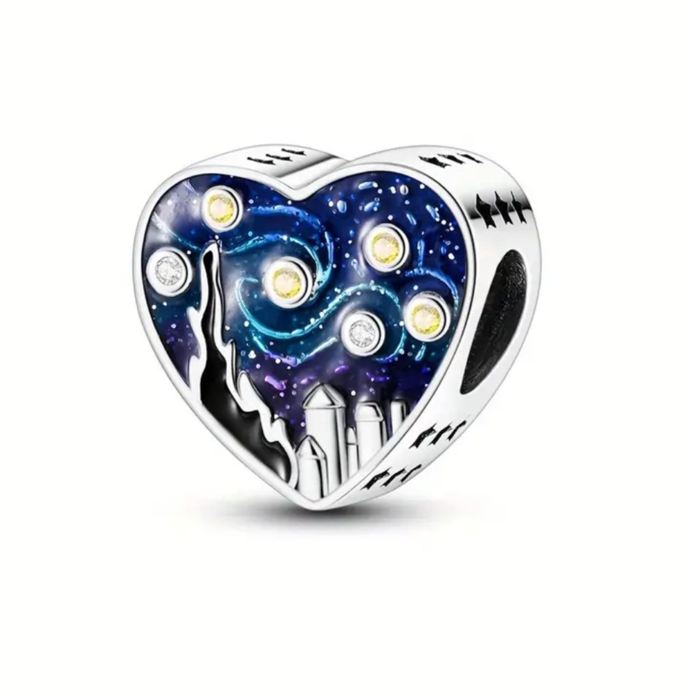 Van Gogh Starry Night Oil Painting Charm For Pandora Bracelets & The Like
